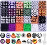 1480PCS Halloween Polymer Clay Beads Charms Bracelet Necklace Earring DIY Jewelry Making Kit - Image 2
