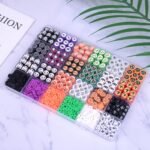 1480PCS Halloween Polymer Clay Beads Charms Bracelet Necklace Earring DIY Jewelry Making Kit
