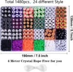 1480PCS Halloween Polymer Clay Beads Charms Bracelet Necklace Earring DIY Jewelry Making Kit - Image 3