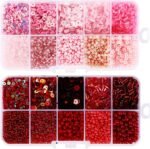 Glass Seed Beads Sequins Kit | Pink Red Jewelry Making Supplies - Image 2
