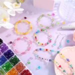 560PCS 10MM Faceted Bicone Acrylic Beads for Jewelry Making Crafts