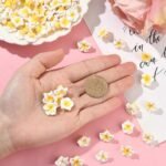 100PCS 15MM White Plumeria Flower Beads | Hawaiian Frangipani Spacer Beads - Image 2