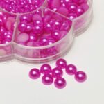 Dark Fuchsia Flatback Pearl Beads | 7 Sizes, DIY Craft Embellishments (1900PCS)