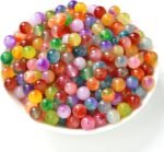 100PCS 10MM Natural Dichromatic Chalcedony Beads | Colorful Round Gemstone Spacer Beads DIY Jewelry - Image 4