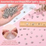 500PCS Silver Tone Metal Spacer Beads | Assorted Styles for Jewelry Making - Image 4