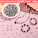500PCS Silver Tone Metal Spacer Beads | Assorted Styles for Jewelry Making
