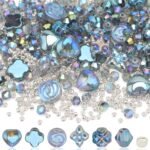 Glass Beads Jewelry Making Kit | Bicone, Plum Blossom, Rose, Heart, Clover Beads