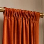 Orange Velvet Curtains | Luxury Window Panels | Blackout Curtain Panel | Modern Living Room Bedroom Window Decor - Image 4