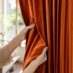 Orange Velvet Curtains | Luxury Window Panels | Blackout Curtain Panel | Modern Living Room Bedroom Window Decor - Image 3