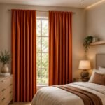 Orange Velvet Curtains | Luxury Window Panels | Blackout Curtain Panel | Modern Living Room Bedroom Window Decor - Image 5