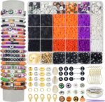 Halloween Heishi Beads Bracelet Making Kit | Polymer Clay Charms, Friendship Jewelry DIY