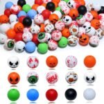 90PCS 15MM Halloween Silicone Focal Beads | Beadable Pen Keychain Making Supplies DIY Jewelry Crafts - Image 2