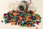 Halloween Beads Kit: 500PCS 8MM Black Purple Orange Green Faux Pearl Charms - Image 2