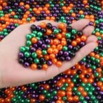 Halloween Beads Kit: 500PCS 8MM Black Purple Orange Green Faux Pearl Charms