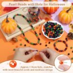 Halloween Beads Kit: 500PCS 8MM Black Purple Orange Green Faux Pearl Charms - Image 5