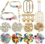 366PCS Gold Carabiner Keychain Making Kit | DIY Bag Charm Supplies - Image 6
