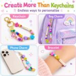 421PCS Bead Keychain Kit | Heart Star Flower Alphabet Beads DIY Bag Charm Jewelry Set - Image 5
