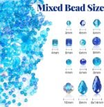 1000PCS Crystal Glass Beads Kit | Assorted Loose Beads for DIY Bracelets Necklaces Jewelry Crafts - Image 2