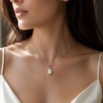 Teardrop CZ Necklace | Dainty Water Drop Pendant Necklace | Bridal Wedding Jewelry | Minimalist Gift For Her | Elegant Crystal Necklace - Image 5