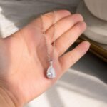 Teardrop CZ Necklace | Dainty Water Drop Pendant Necklace | Bridal Wedding Jewelry | Minimalist Gift For Her | Elegant Crystal Necklace - Image 7
