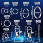 524PCS Keychain Making Kit | Lobster Clasps, Rings, Hooks, Jump Rings DIY Supplies - Image 5