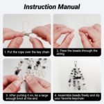 521PCS Black Acrylic Bead Keychain Making Kit | DIY Bag Charm Supplies (Women's Craft Set) - Image 4