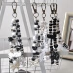 521PCS Black Acrylic Bead Keychain Making Kit | DIY Bag Charm Supplies (Women's Craft Set) - Image 2
