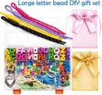 Chunky Acrylic Letter Bead Keychain Kit | DIY Bag Charms, Stars, Hearts - Image 3
