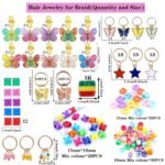 138PCS Gold Butterfly Braid Hair Jewelry | Colorful Beads Charms Pendants for Braids Coils Locs - Image 2