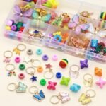 138PCS Gold Butterfly Braid Hair Jewelry | Colorful Beads Charms Pendants for Braids Coils Locs