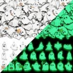 100PCS Halloween Ghost Charms | Glow in the Dark Alloy Ghost Pendants DIY Jewelry Bracelet Keychain