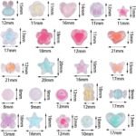 320PCS Acrylic Bead Kit | Transparent Candy Heart, Star, Flower Shapes for Jewelry Making - Image 2