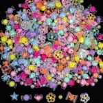 320PCS Acrylic Bead Kit | Transparent Candy Heart, Star, Flower Shapes for Jewelry Making
