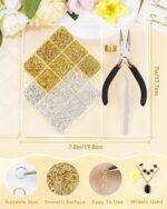 2400PCS Jewelry Making Kit | Gold Silver Jump Rings, Clasps, Pliers Tools - Image 3