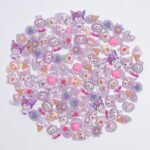 100PCS Purple Kawaii Resin Charms | Flatback Decoden Cabochons for Phone Case, Slime Crafts - Image 4