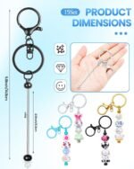 15PCS Black Beadable Keychain Bars DIY Keychain Making Supplies Beading Bag Charms Jewelry Crafts - Image 2