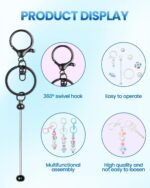 15PCS Black Beadable Keychain Bars DIY Keychain Making Supplies Beading Bag Charms Jewelry Crafts - Image 3