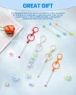 15PCS Black Beadable Keychain Bars DIY Keychain Making Supplies Beading Bag Charms Jewelry Crafts - Image 4