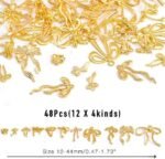 Gold Plated Bow Charms for Jewelry Making, Bracelets, Keychains, DIY Crafts (48PCS) - Image 2