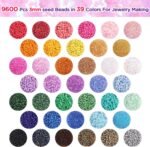 3MM Glass Seed Beads Kit: 9600PCS, 39 Colors, 5 Styles for Jewelry Making - Image 4
