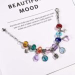 50PCS European Style Beads, Silver Plated Spacer Beads, Colorful Crystal Life Tree Pendant - Image 5