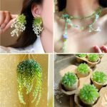 DIY Beaded Plant Kit: Green Glass Crystal Beads, Faux Moss Suncatcher Craft Set - Image 4