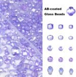 Purple Glass Beads Assorted Shapes Faceted Crystal for Jewelry Making Crafts - Image 4