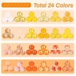 720PCS 8MM Glass Beads Jewelry Making Kit: 24 Colors Orange Yellow Round Loose Beads - Image 2
