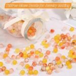 720PCS 8MM Glass Beads Jewelry Making Kit: 24 Colors Orange Yellow Round Loose Beads - Image 3