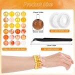 720PCS 8MM Glass Beads Jewelry Making Kit: 24 Colors Orange Yellow Round Loose Beads - Image 5