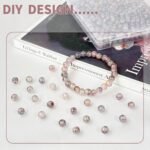 400PCS 8MM Gold Pink Crackle Glass Beads: Round Spacer Beads for Jewelry Making - Image 5