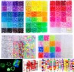 Pony Beads Bracelet Kit: UV Color Changing, Glow, Alphabet Beads for Kandi Jewelry DIY