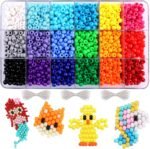 2600PCS Rainbow Pony Beads Kit with Elastic String for DIY Bracelets, Necklaces Crafts - Image 2