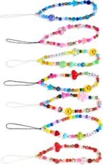 Phone Charm Making Kit | Acrylic Face, Star, Flower Beads, Alphabet Pony Beads - Image 2
